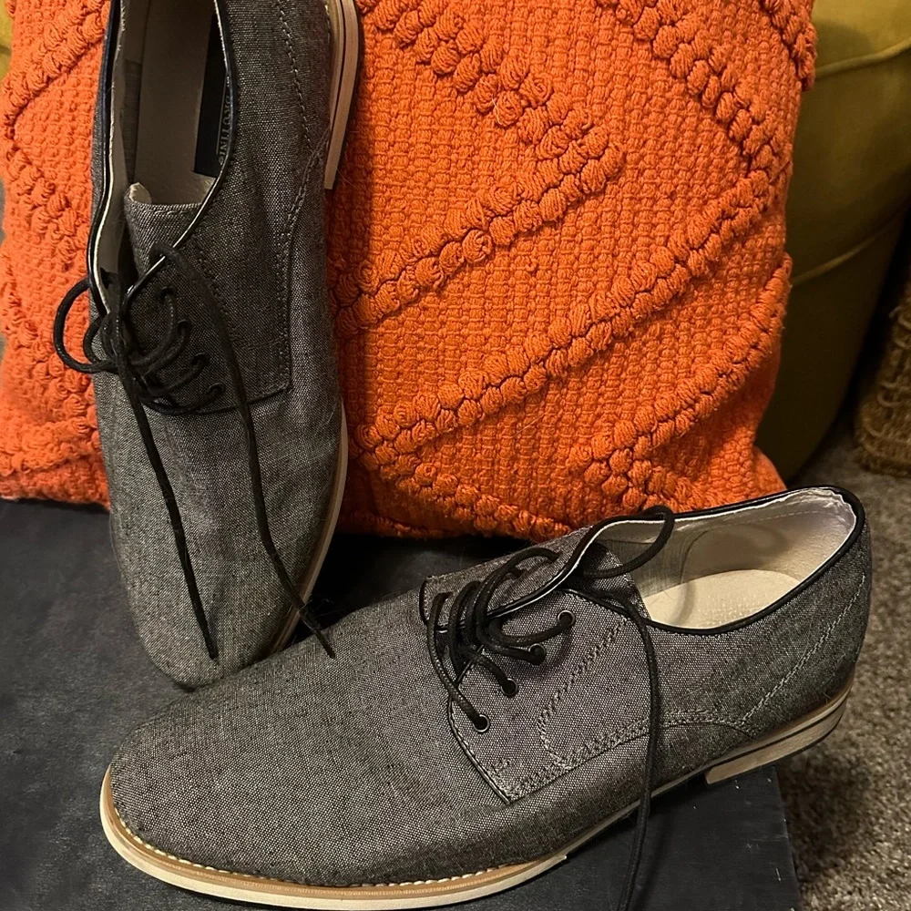 Georgio Brutini Men’s Canvas Lace up Oxford Gray/Black Size 11 - Picture 2 of 6